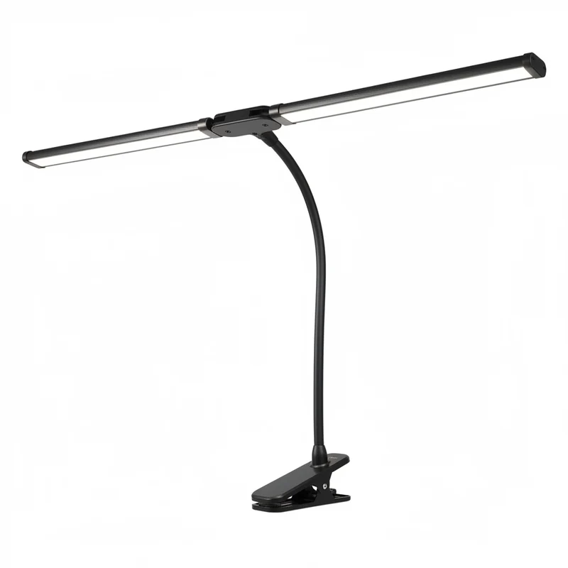 Lámpara de escritorio LED regulable de doble cabezal