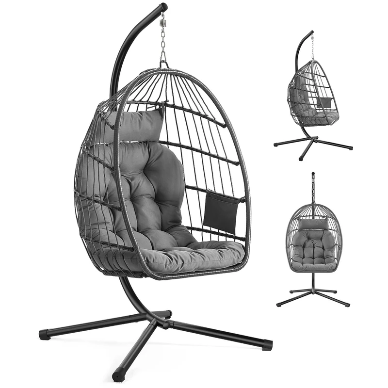 Silla colgante de exterior con asiento acolchado cómodo