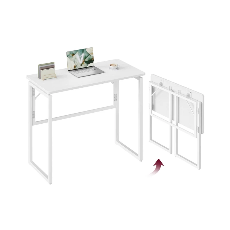 Mesa plegable con tablero compacto y bordes redondeados