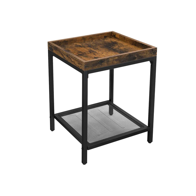 Mesa Auxiliar con Estante de Malla