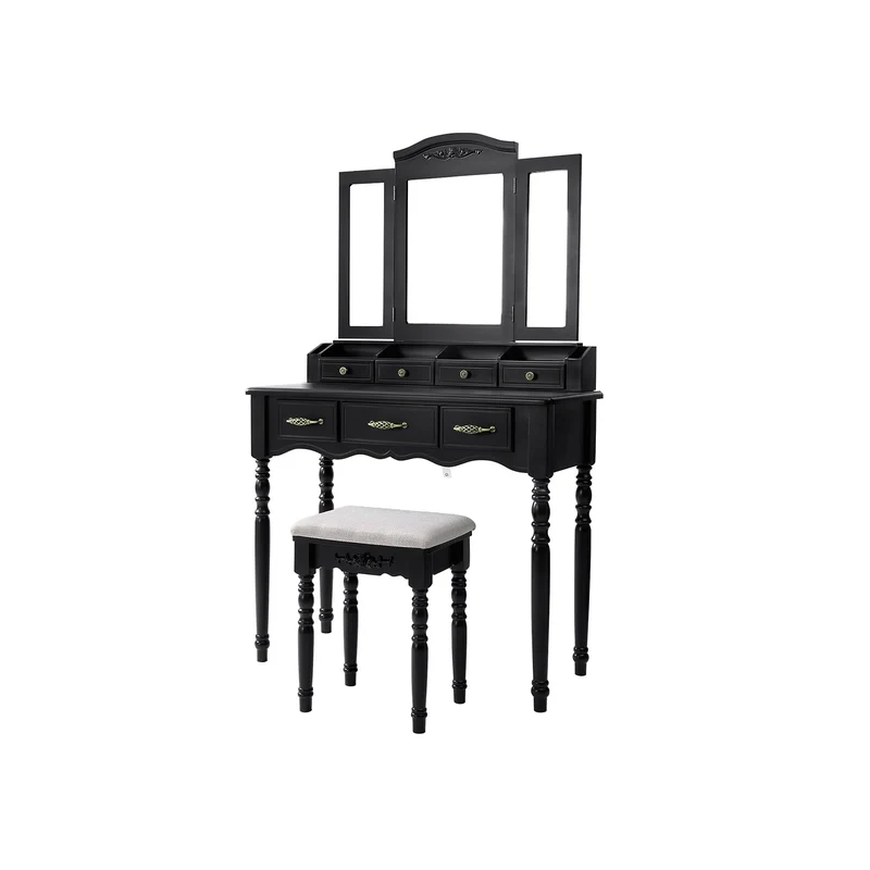 Tocador con Cajones Taburete Acolchado