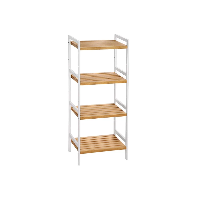 Estantería de Bambú para Baño Blanco Natural