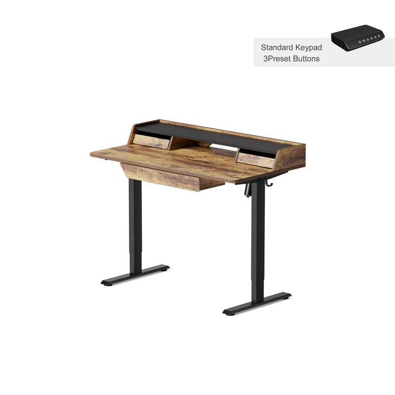 Splice Board Desktop for Electric Standing Desk with Multi Beveled Drawer