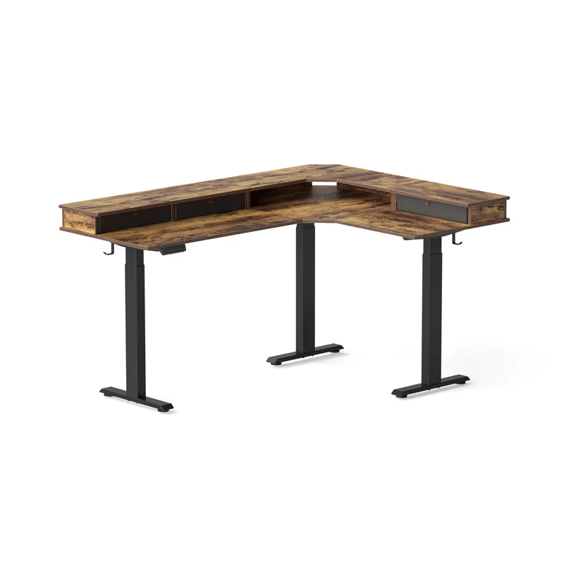 Right-Hand L-shaped Desk with Upper Drawer