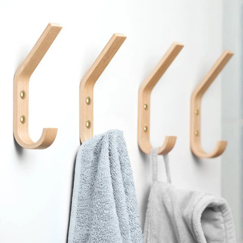 Ganchos de pared de madera de roble moderno