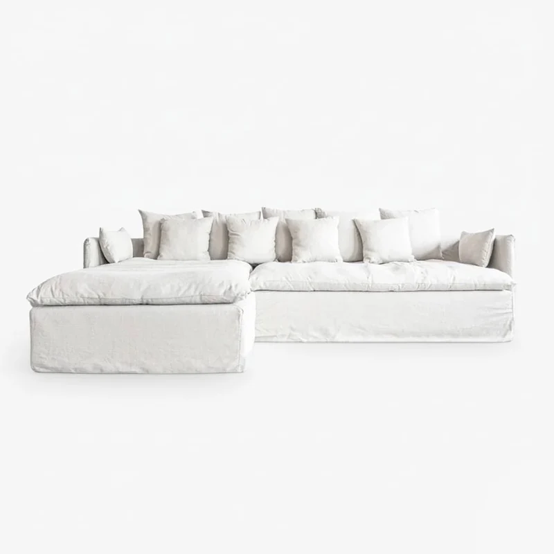 Tarifa Linen Chaise Longue Sofa | Reversible