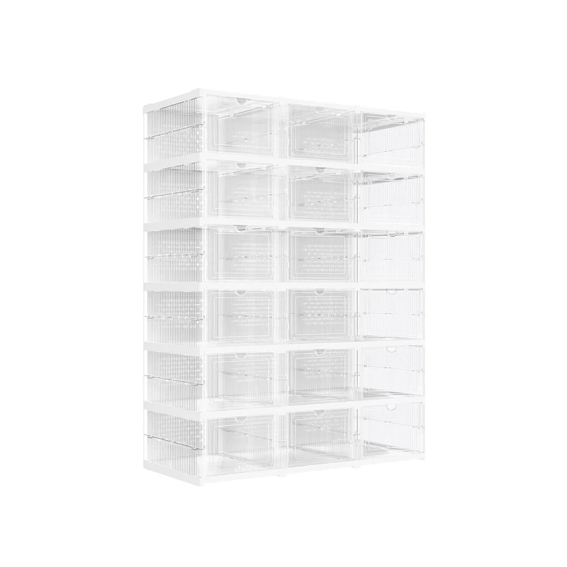 Juego de 18 Cajas para Zapatos Transparente y Blanco Nube