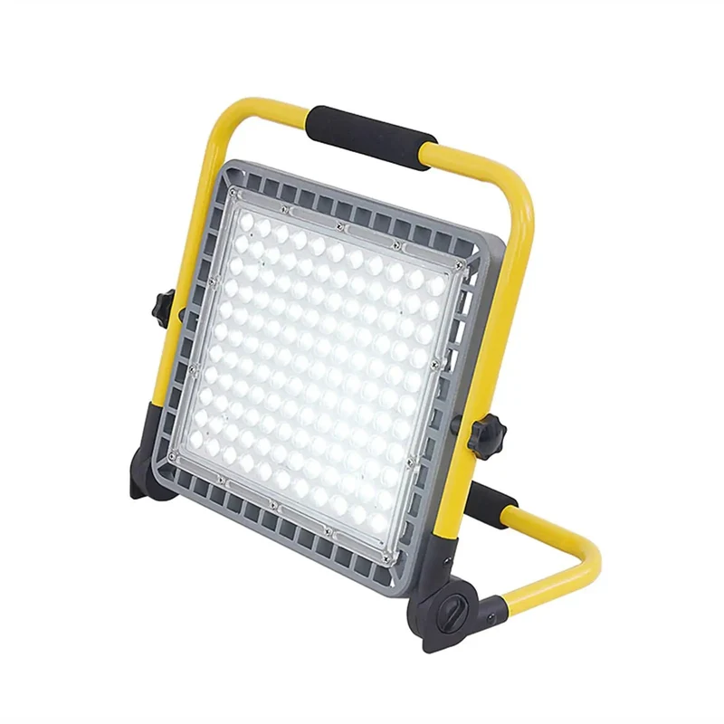 High Powered Portable Rechargeable Led Floodlight Pumping Out 100W 200W 300W Or 400W Blinding White Light With Nuts Bolts Ip65 Waterproof Aluminum Frame For The Job