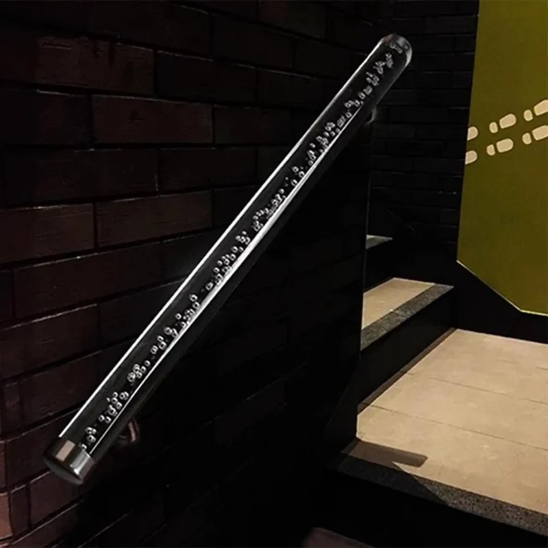 Built Different Clear Acrylic Stair Handrail Featuring Rock Solid Non Slip Surface And Massive Stainless Steel Brackets For Custom Transparent Steps Safety Railing Grab Bar Wall Mount Kit