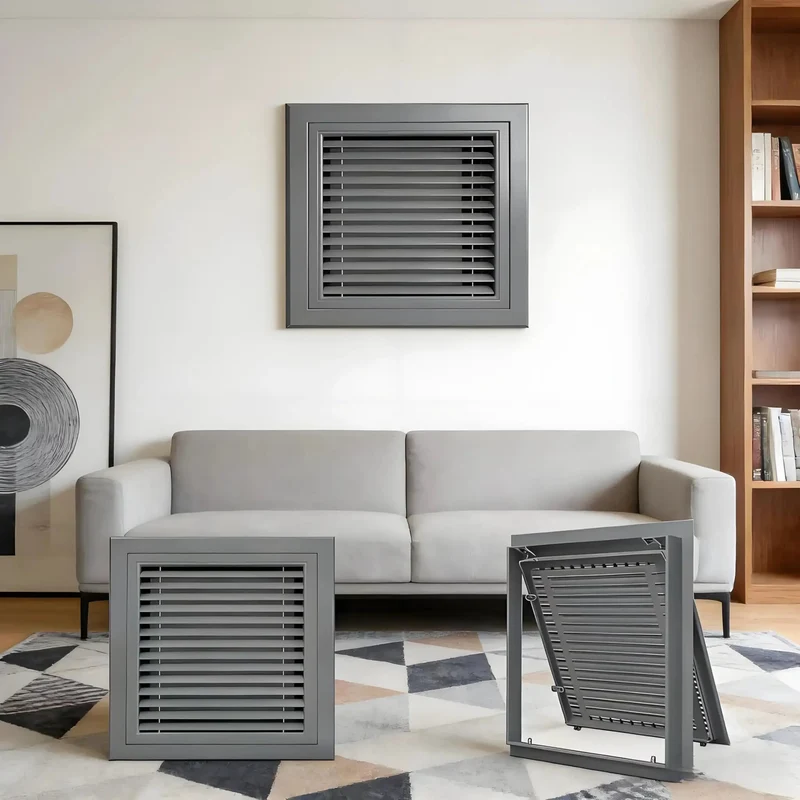 Slick And Solid 14X24 Inch Louvered Return Air Grille With Magnetic Hinged Cover For Pain Free Drywall Installation In Attics Crawl Spaces And Utility Areas