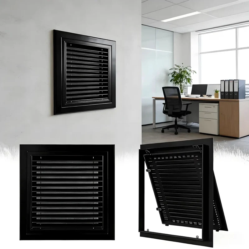Heavy Duty Return Air Grille With Louvered Access Panel And Magnetic Closure Tight Seal Zero Drama Drywall Vent Cover For Attic Crawl Space Super Smooth Airflow 10 By 20 Inches Black