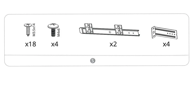 Keyboard Tray Slide Rail (Self-tapping Required)