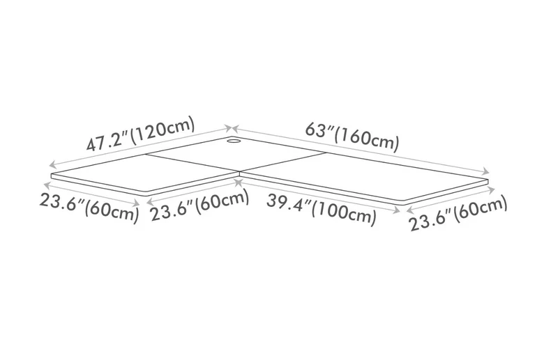 L Shaped Spliced Board desktop