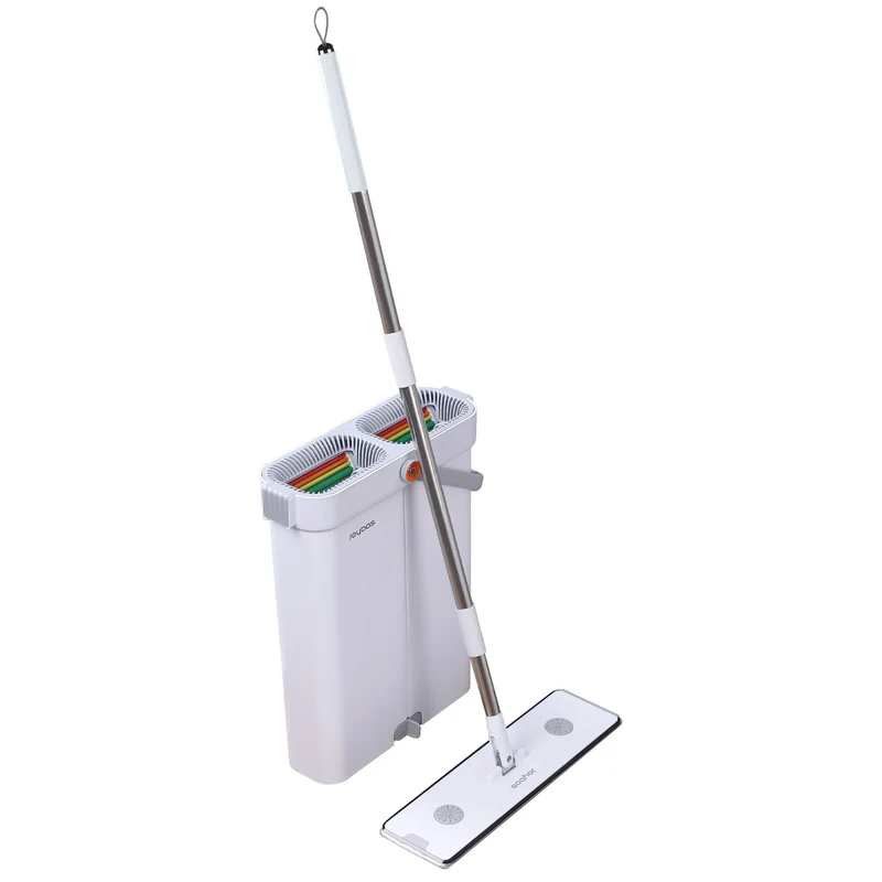 Set de Mopa Plana JOYBOS con Cubeta Escurridora - Limpieza Húmeda y Seca para Todo Tipo de Suelos