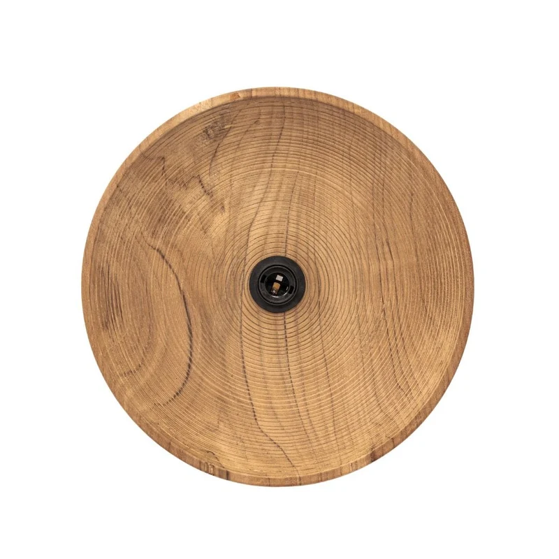 Round Teak Wall Lamp | 40cm