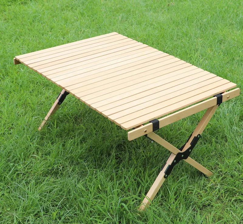 Cake Roll Mesa de picnic de madera al aire libre plegable portátil