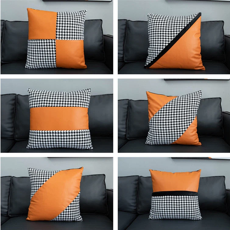 Fundas de almohada de imitación de cuero 18x18 pulgadas / 45X45cm Juego de 6