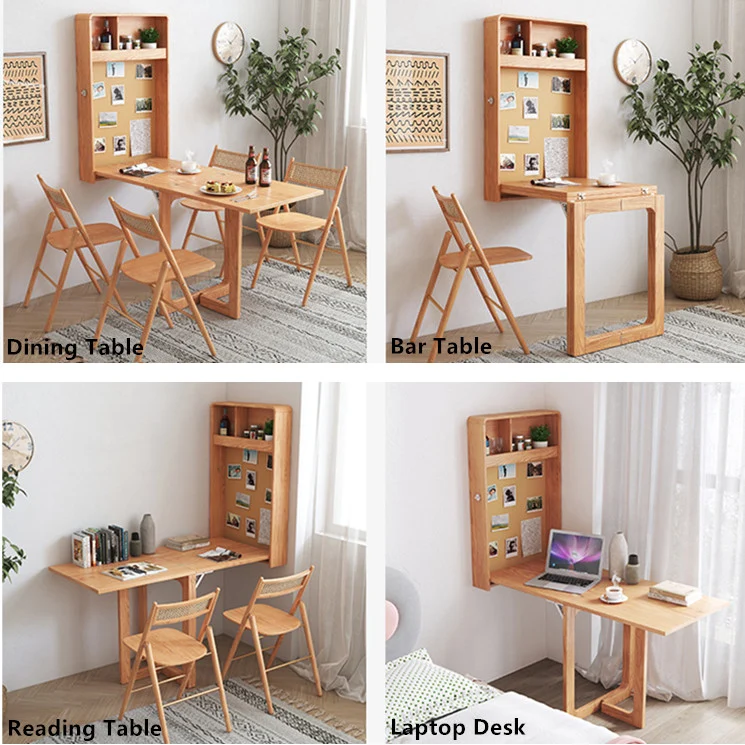 Escritorio plegable montado en la pared y mesa de comedor