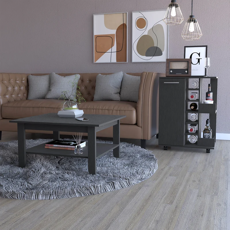 Conjunto Payson de Salón, Mesa de Centro + Carrito de Bar