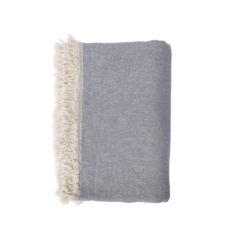 Fouta Throw | Double-Sided | Light Blue/Grey 135x185cm