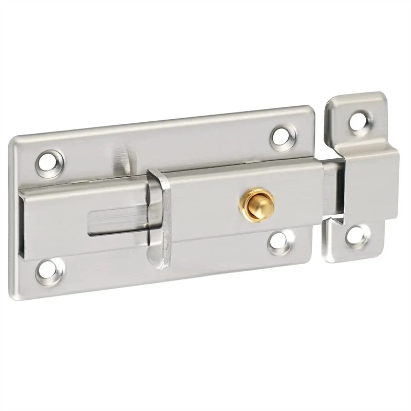 Hella Durable 304 Stainless Steel Hasp Gate Lock With Slide Latch Handle For Shed Barn Door Window Security Rust Free Heavy Duty Hardware Silver Killer Strength Construction For Backyard Fence And Gate Latching Needs Secure Perimeter