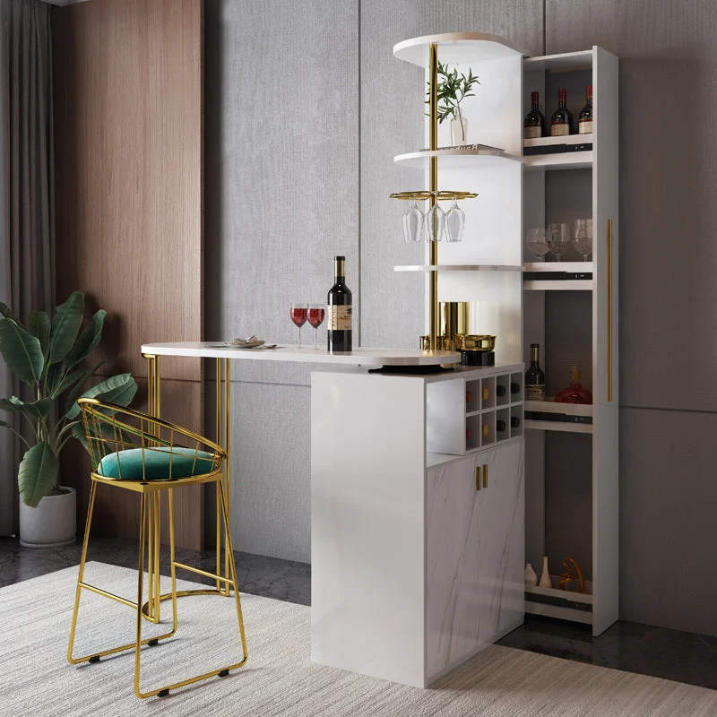 Mesa de bar de vinos giratoria de lujo ligero moderno de nuevo diseño 2021 con gabinete