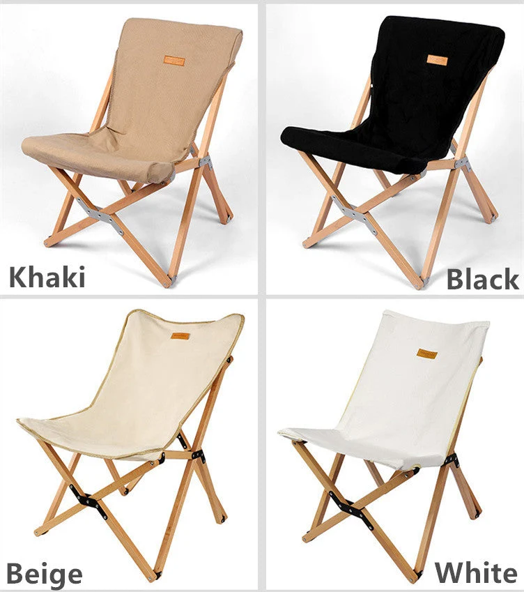 Silla de mariposa de madera plegable al aire libre