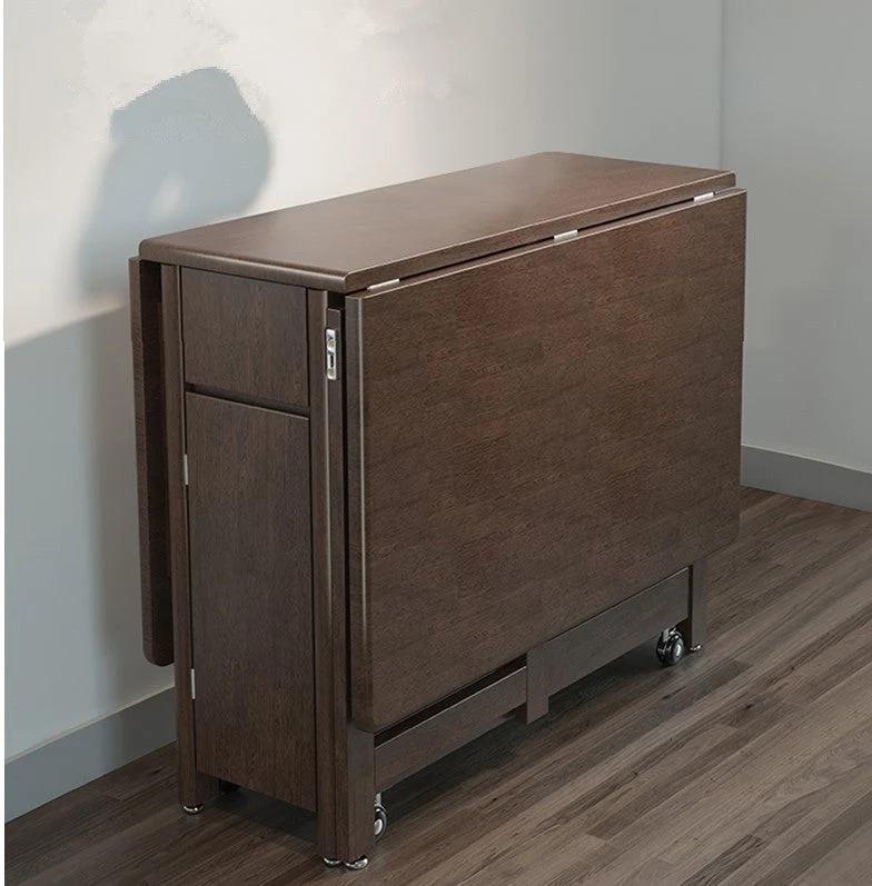 Mesa de comedor plegable de hoja abatible con juego de sillas plegables de 5 piezas