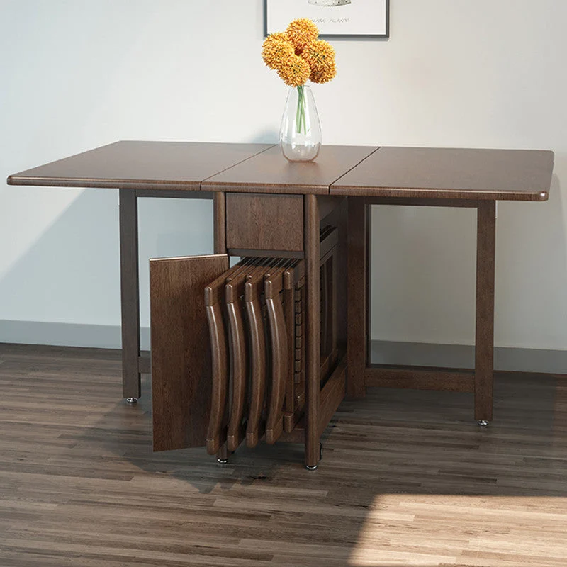 Mesa de comedor plegable de hoja abatible con juego de sillas plegables de 5 piezas