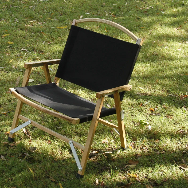 Silla Kermit plegable de madera maciza para acampar al aire libre