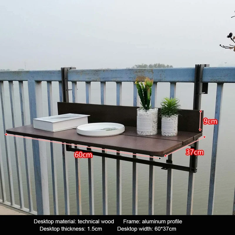 Mesa de bar plegable para balcón para barandillas