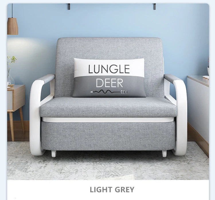 Sofá cama individual convertible de diseño 2 en 1 con espacio de almacenamiento debajo