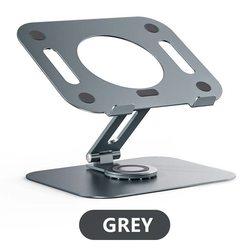 Soporte de aluminio ajustable para computadora portátil con base giratoria 360