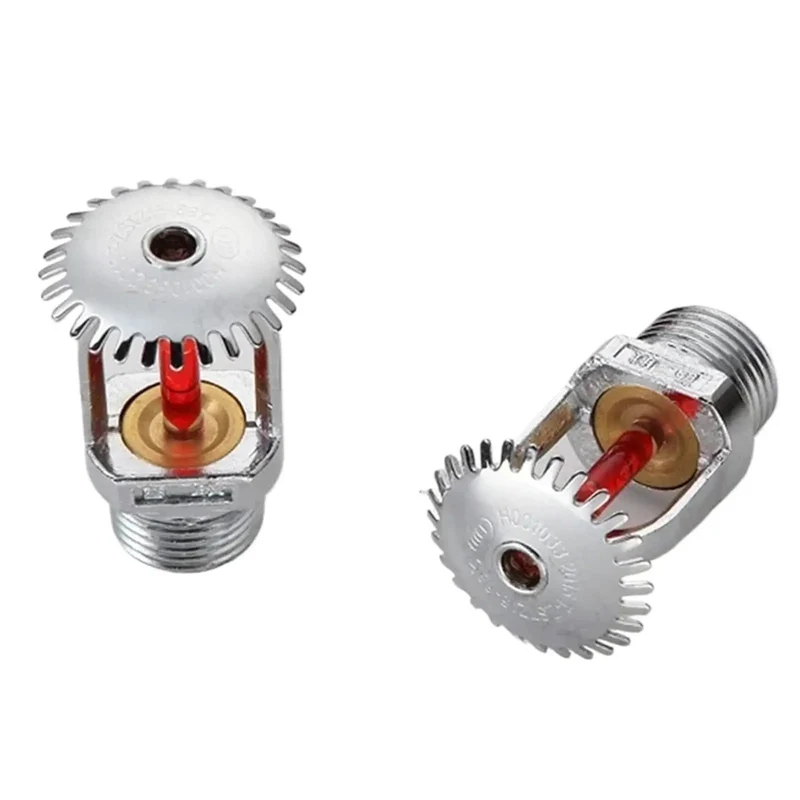 Top Shelf Quick Response Upright Fire Sprinkler Heads 155F 68C Half Inch NPT Thread No Sweat Water Spray Up System 5 Piece Kit For House Or Office Safety Compliance