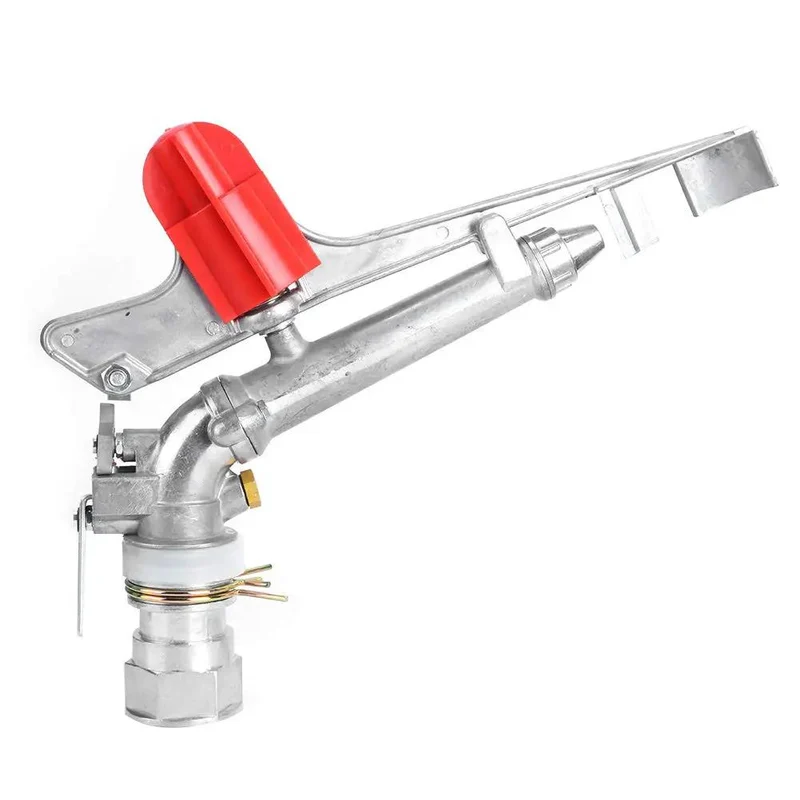 All Season Farm Irrigation Sprinkler With Adjustable Impact Spray Gun And Nozzle Set For Big Backyards Featuring Tough Zinc Build And Quick Female Thread Hookup For Zero Sweat Setup And Steady Plant Watering Without Any Headaches