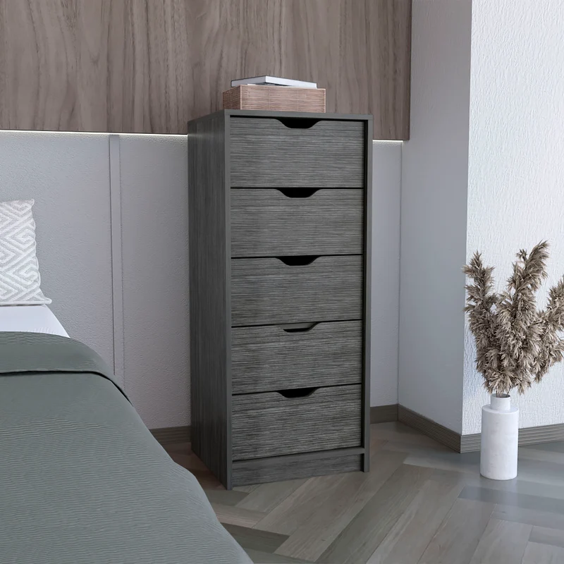 Tu Home Comoda Basilea 5 cajones (1C) Roble Gris