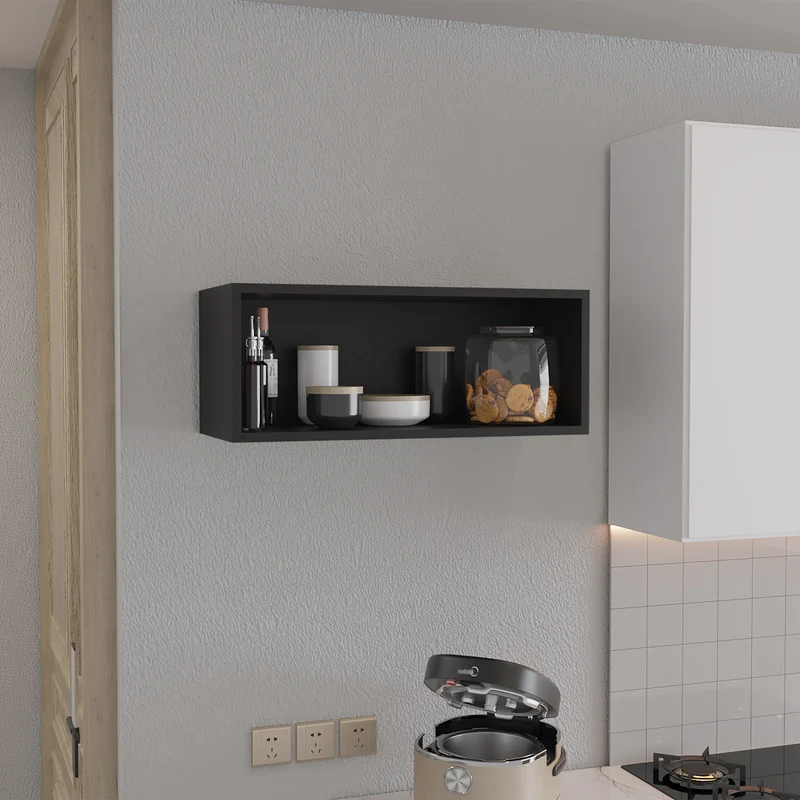 TUHOME Gabinete de Pared Hard Rock en Melamina con Almacenamiento Abierto